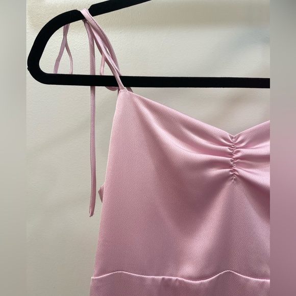BP Light Pink Mini Slip Dress w/ Tie Straps - Sz S - Picture 2 of 5